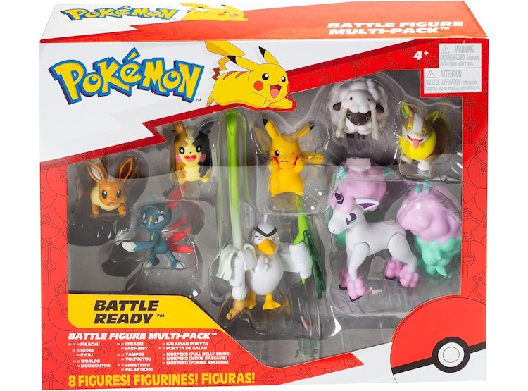 Kit 8 Bonecos Batalha Pokémon - Pikachu, Eevee, Sneasel, Wooloo, Yamper,  Sirfetch'd, Ponyta de Galar e