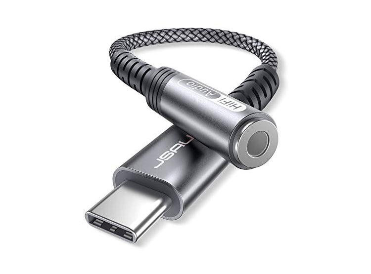 ADAPTADOR USB TIPO C A CONECTOR DE AURICULARES HEMBRA DE 6/64” JSAUX CABLE  USB C A AUXILIAR DE AUDIO